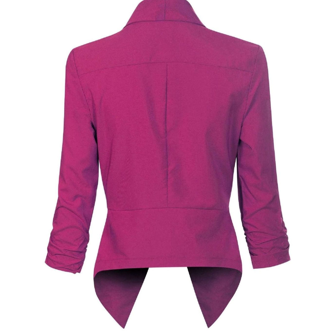 Damen Offener Blazer für Büro und Freizeit mit Raffärmel