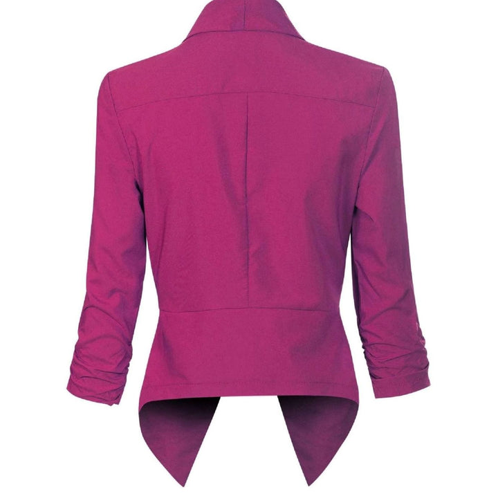 Damen Offener Blazer für Büro und Freizeit mit Raffärmel