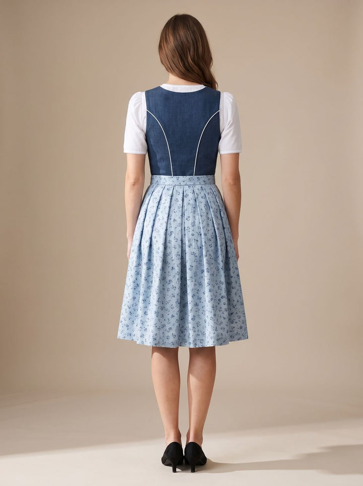 Damen Oktoberfest Dirndl Kleid mit Schürze Taillierter Schnitt