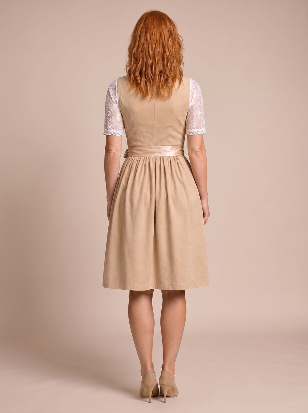 Damen Oktoberfest Dirndl Kleid mit Spitzenbluse floraler Schürze