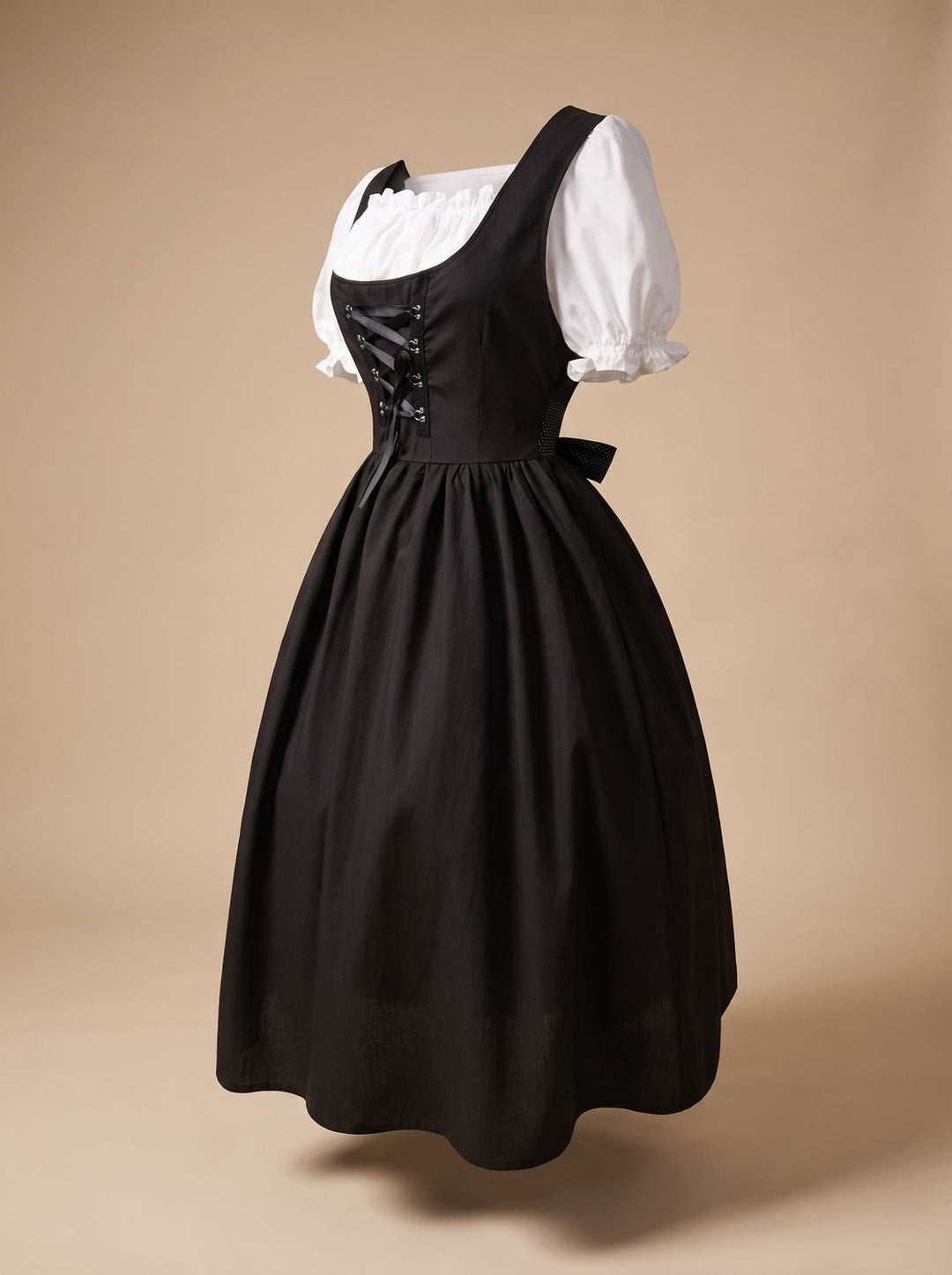 Damen Oktoberfest Kleid Dirndl mit Schnürung und Schürze