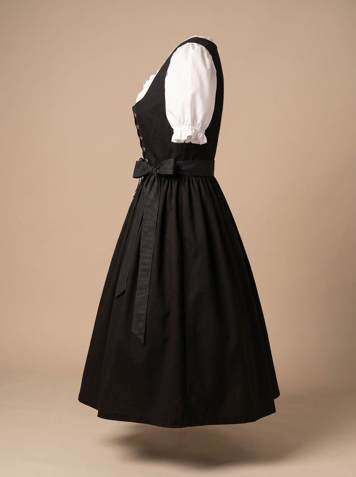 Damen Oktoberfest Kleid Dirndl mit Schnürung und Schürze