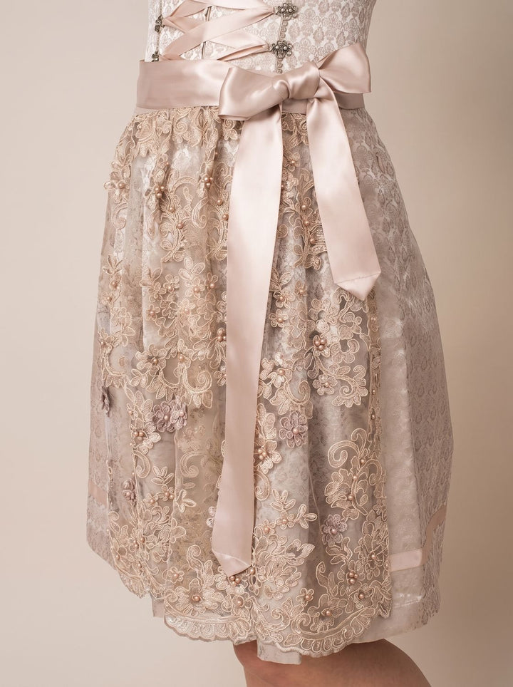Damen Oktoberfest Kleid elegantes Spitzen-Dirndl mit Schürze