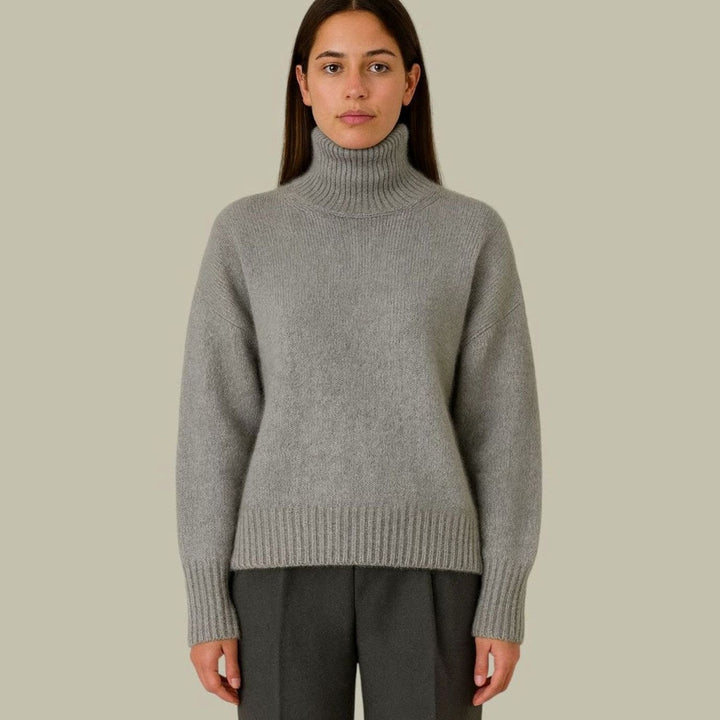 Damen Oversized Rollkragenpullover aus Merinowolle