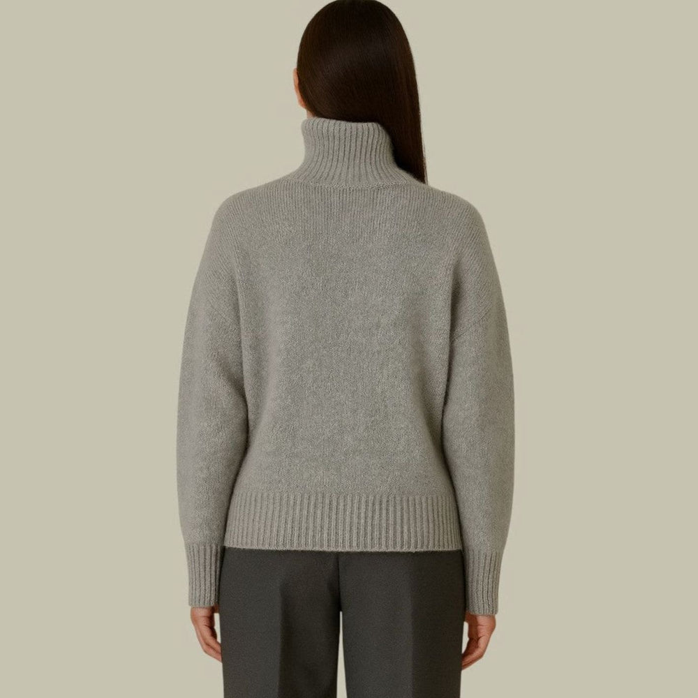 Damen Oversized Rollkragenpullover aus Merinowolle
