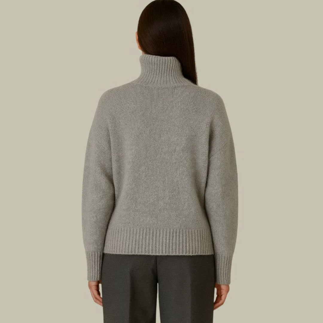 Damen Oversized Rollkragenpullover aus Merinowolle