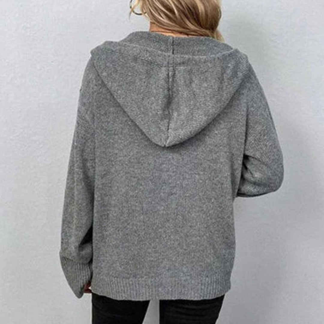 Damen Oversized Strickjacke mit Knopfleiste vorne V-Ausschnitt