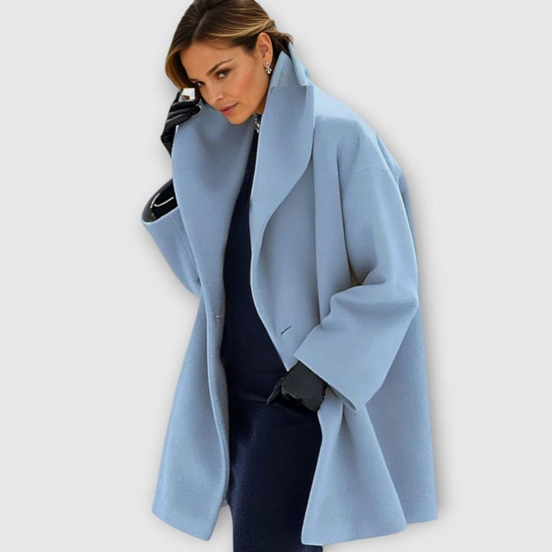 Damen Oversized Wintermantel modernen Stil Breiter Revers