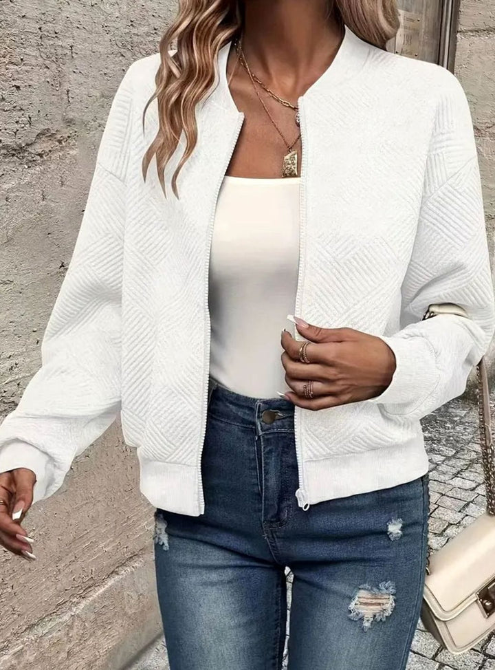 Damen Strickjacke mit Reißverschluss und Struktur
