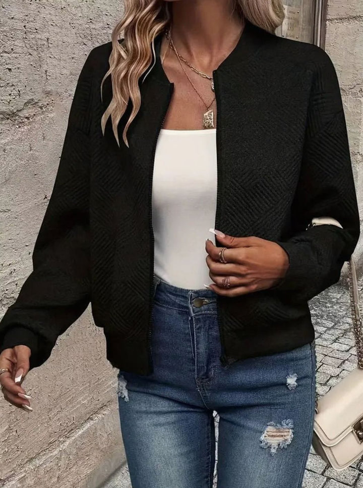 Damen Strickjacke mit Reißverschluss und Struktur