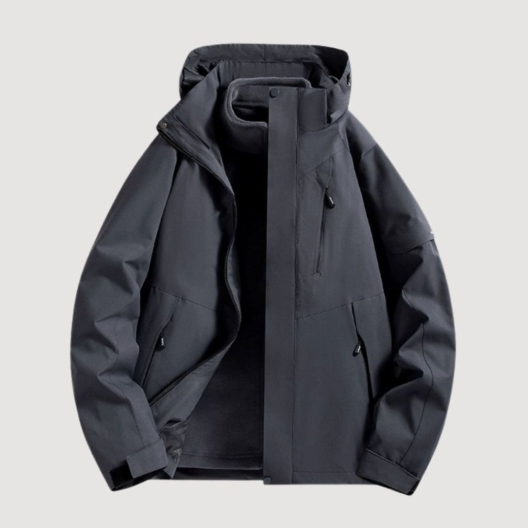 Damen Wasserdichte Kapuzen Windbreaker Jacke Outdoor Leicht - Schwarz