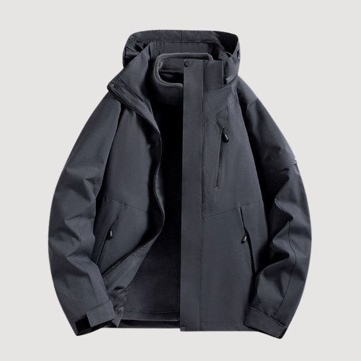 Damen Wasserdichte Kapuzen Windbreaker Jacke Outdoor Leicht - Schwarz