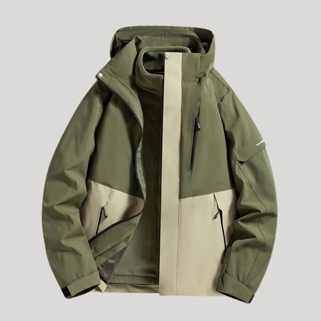 Damen Wasserdichte Kapuzen Windbreaker Jacke Outdoor Leicht - Waldgrün