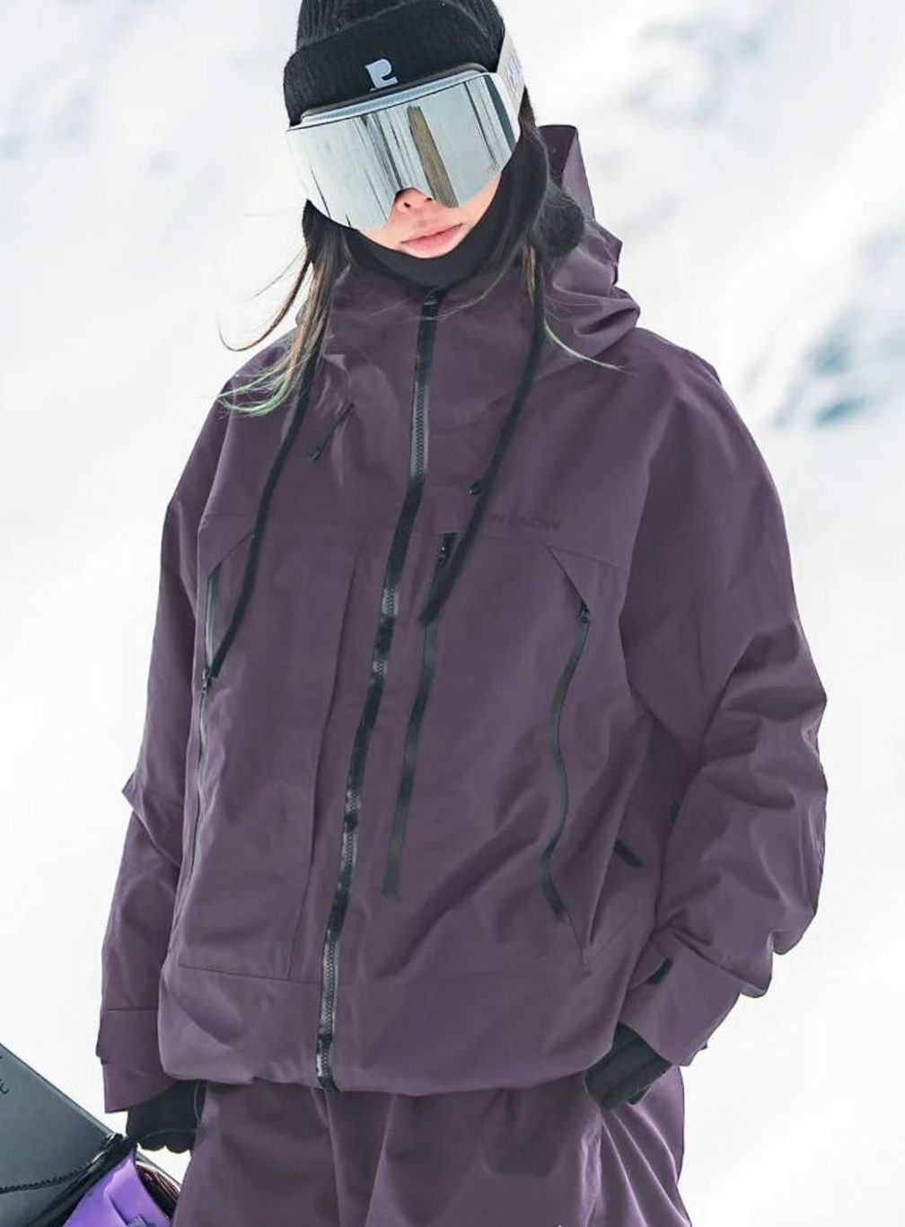 Damen Wasserdichte Ski-Jacke Windabweisend Gefüttert mit Kapuze