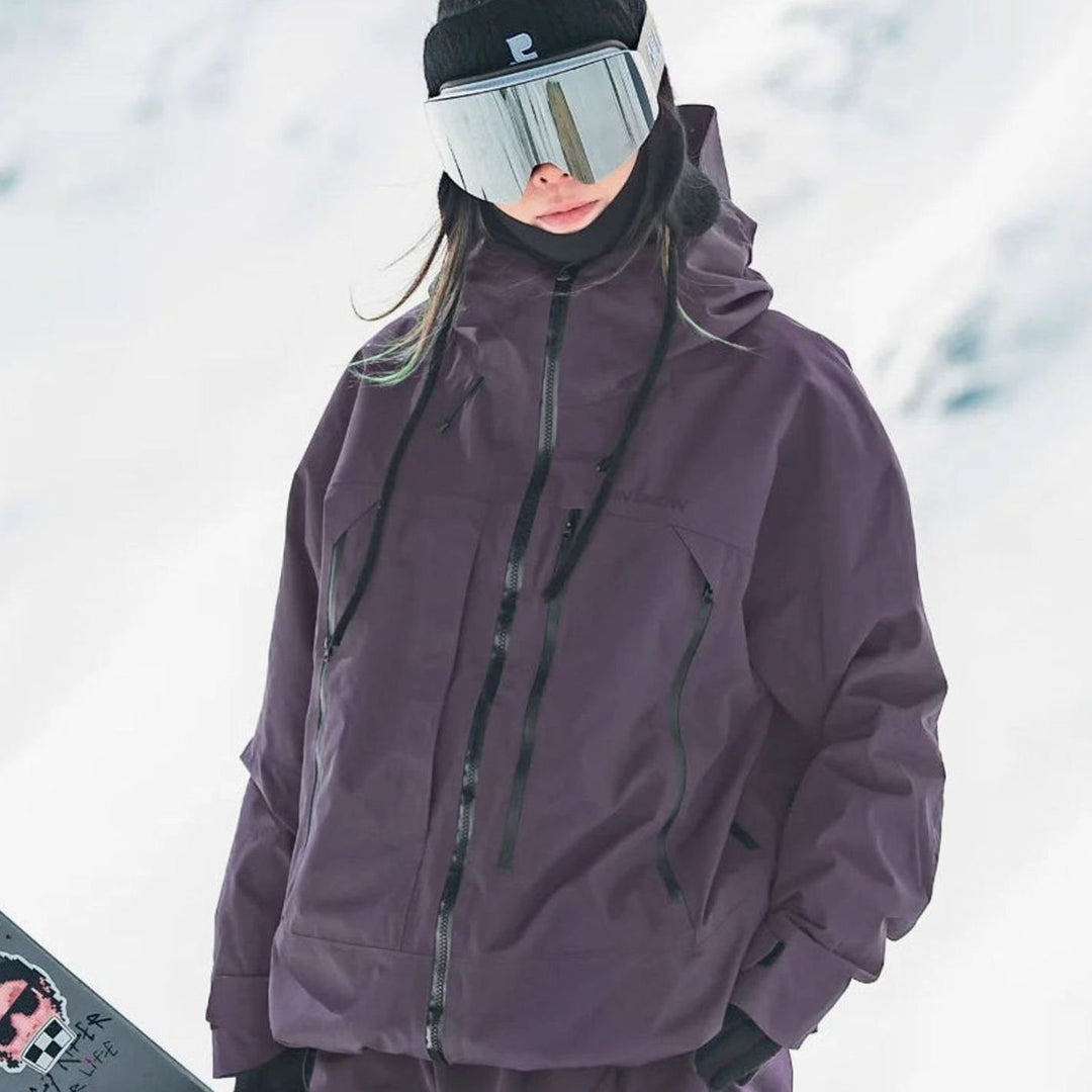 Damen Wasserdichte Ski-Jacke Windabweisend Gefüttert mit Kapuze - Farbe 5
