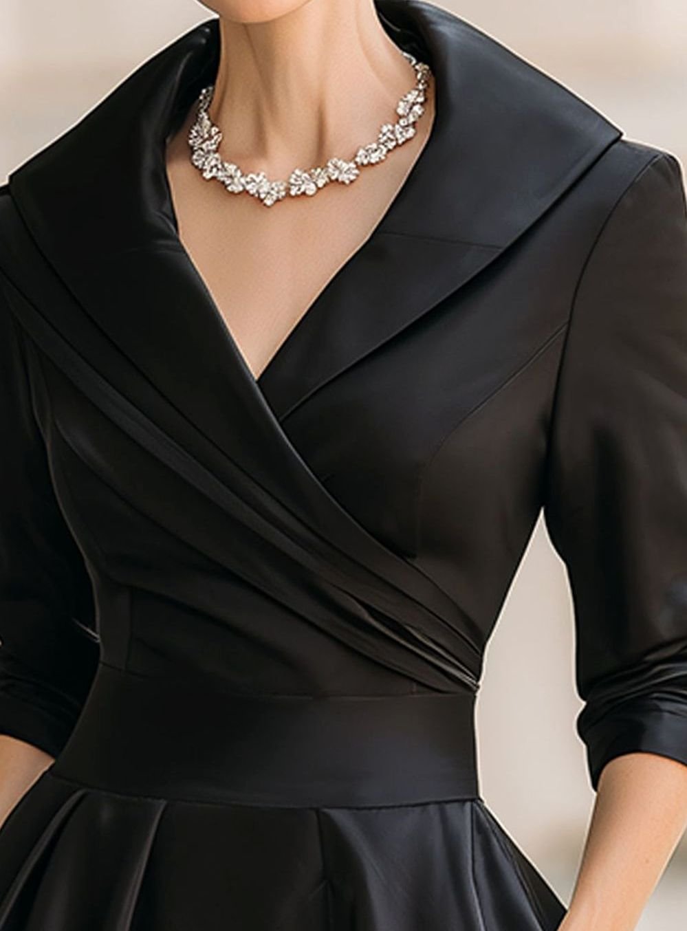 Damen Winter-Klassisches Wickel-Midikleid eleganter A-Linien-Schnitt