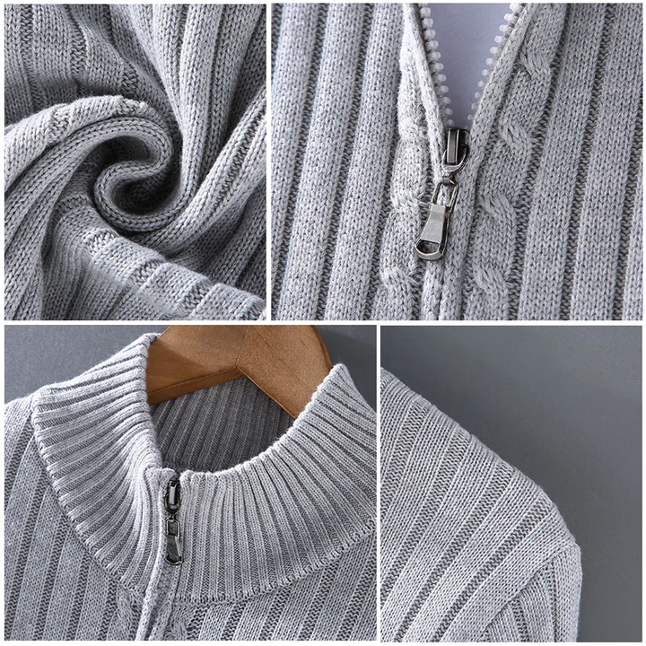 Thibault - Lässige Strickjacke mit Reißverschluss