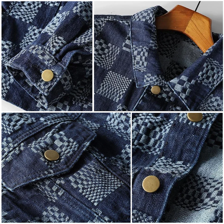 Lucianno - Patchwork-Jeanshemd