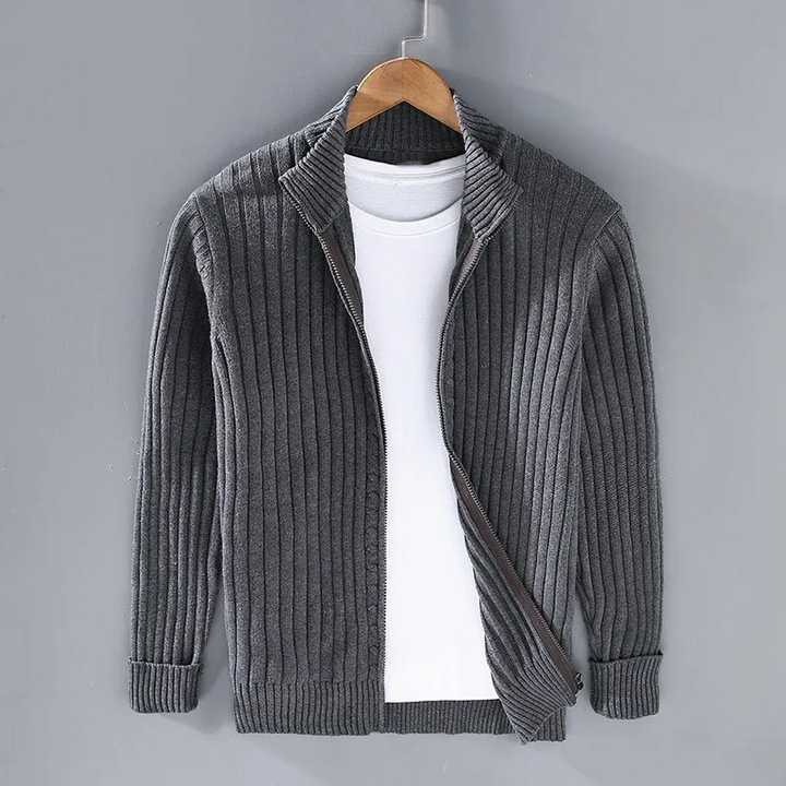Thibault - Lässige Strickjacke mit Reißverschluss