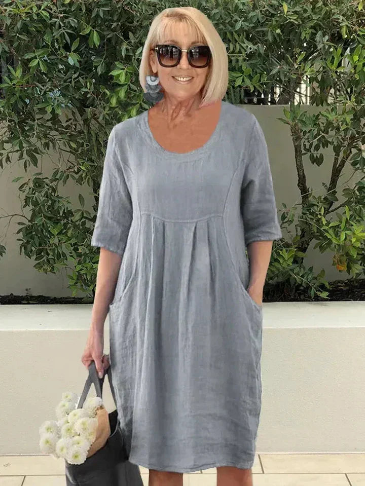 Sophia - Lockeres Kleid mit Tasche