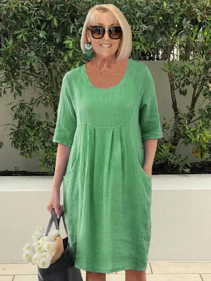 Sophia - Lockeres Kleid mit Tasche