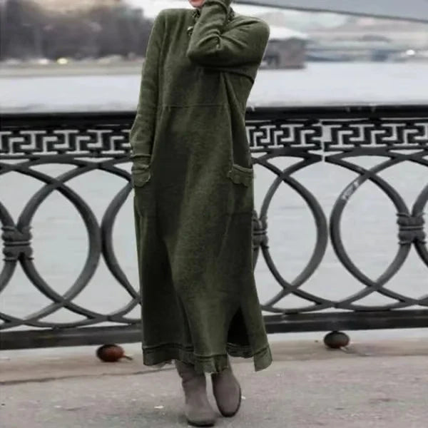 Doris - Langes Kleid aus Wolle und Baumwolle