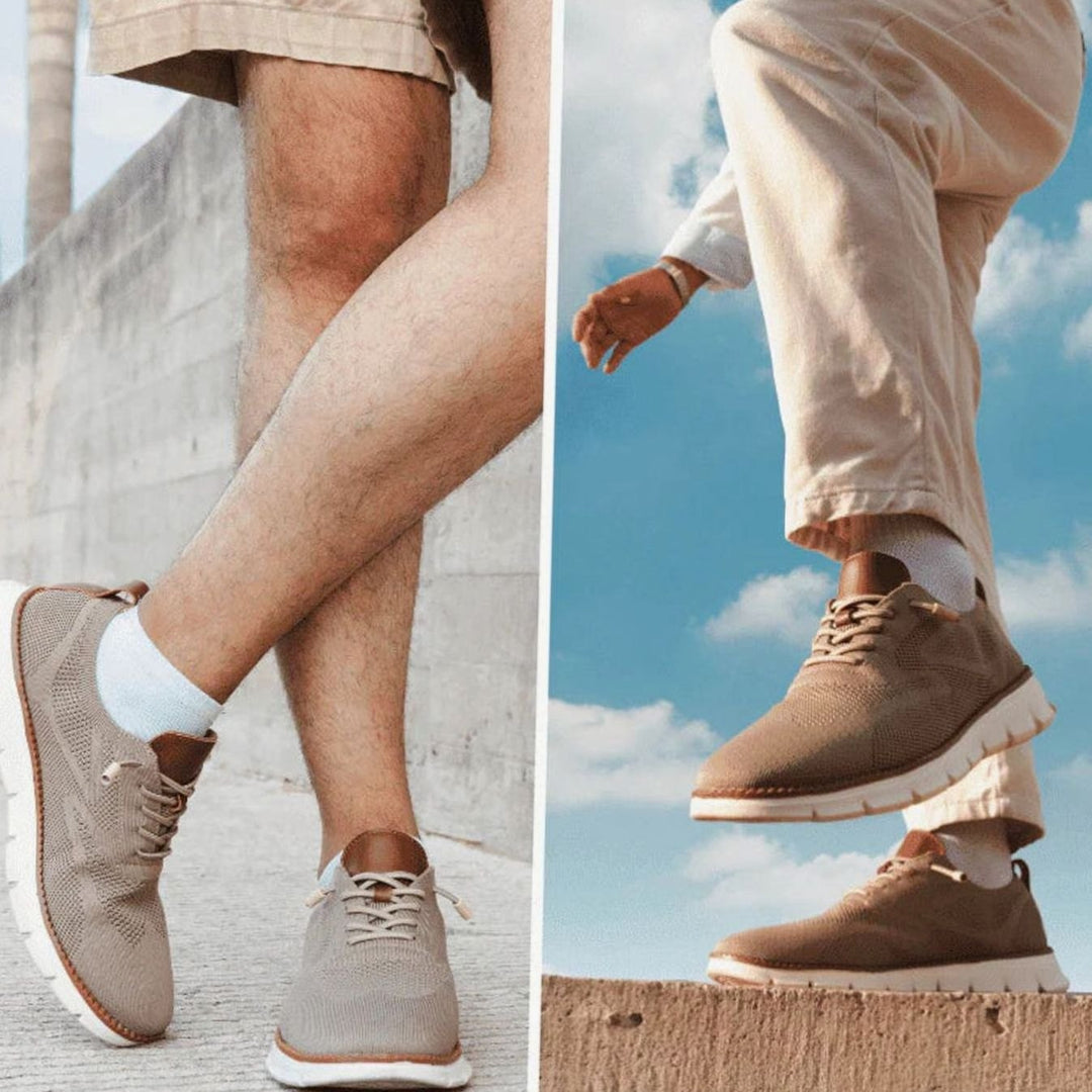 Herren Atmungsaktive Strick-Schnürschuhe mit Leichter Komfortsohle