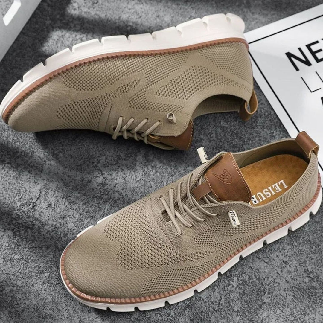 Herren Atmungsaktive Strick-Schnürschuhe mit Leichter Komfortsohle