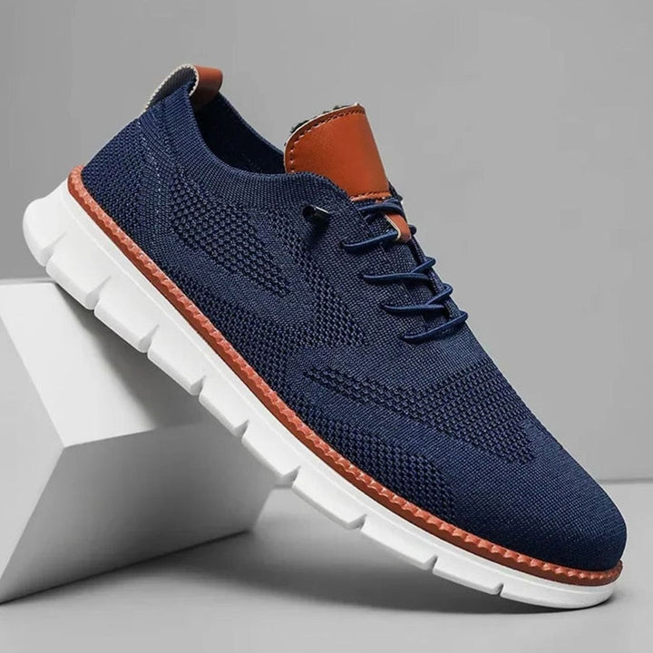 Herren Atmungsaktive Strick-Schnürschuhe mit Leichter Komfortsohle - Blau