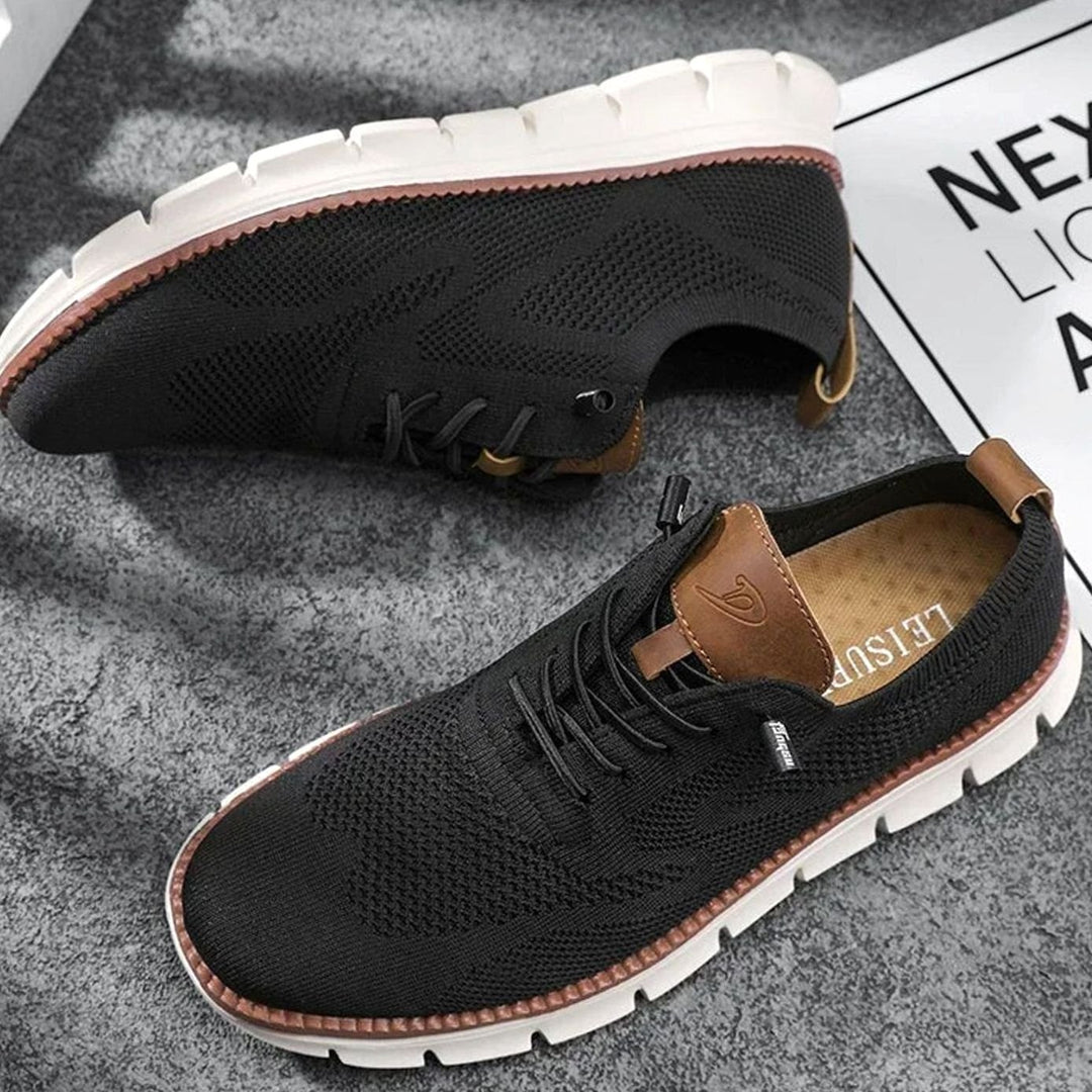 Herren Atmungsaktive Strick-Schnürschuhe mit Leichter Komfortsohle
