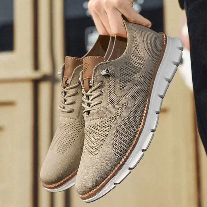 Herren Atmungsaktive Strick-Schnürschuhe mit Leichter Komfortsohle