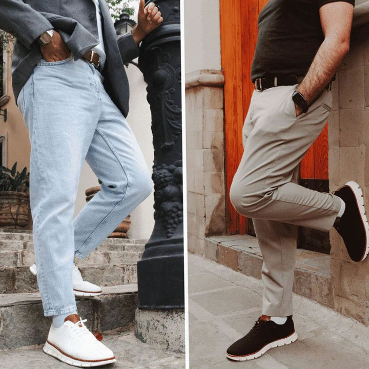 Herren Atmungsaktive Strick-Schnürschuhe mit Leichter Komfortsohle