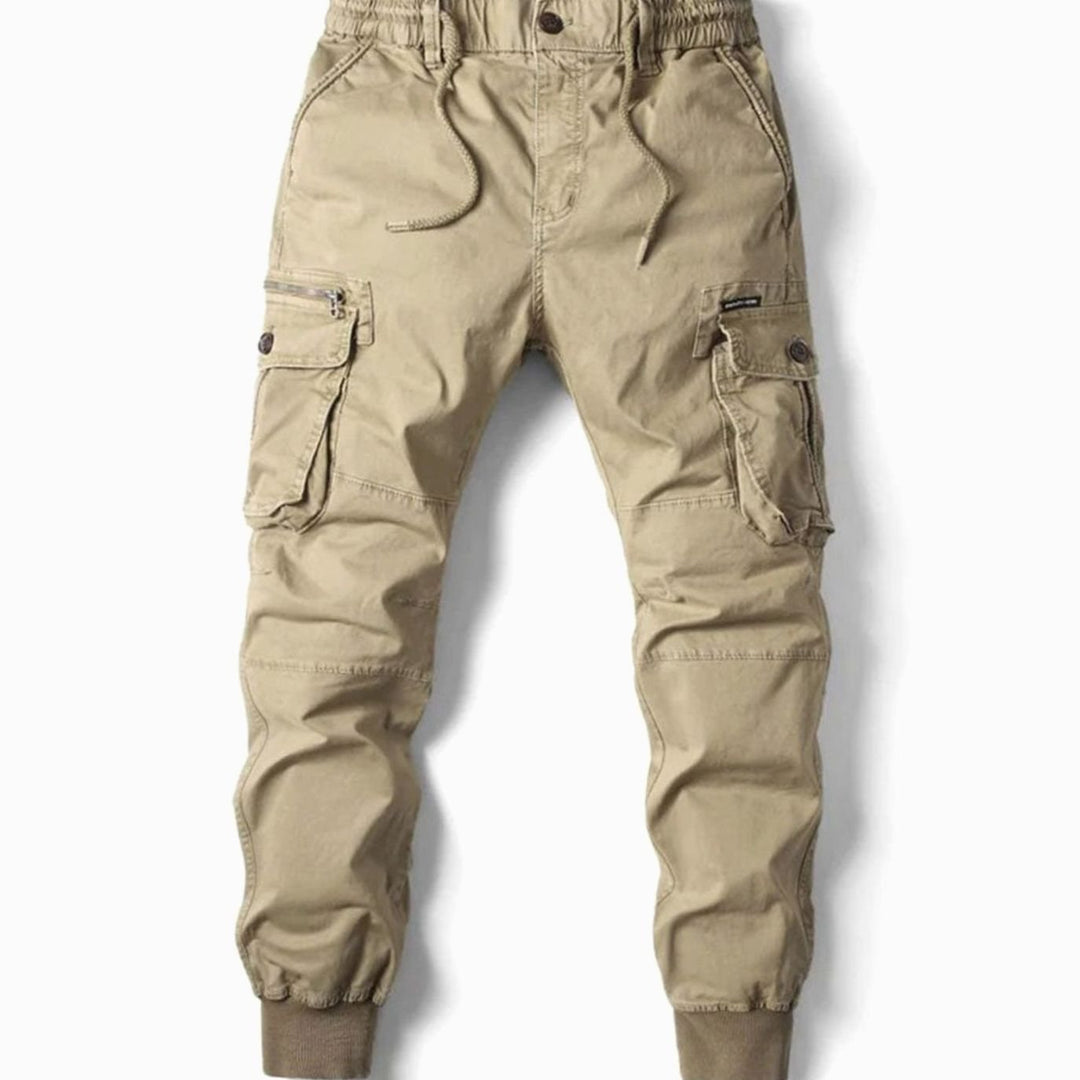 Herren Cargo-Jogger mit schmal zulaufender Passform und Cargotaschen - Khaki