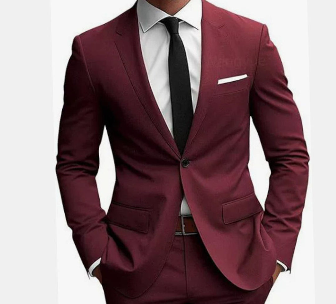 Herren Eleganter Slim Fit Anzug Zweiteiliger Taillierter Frühjahrsanzug