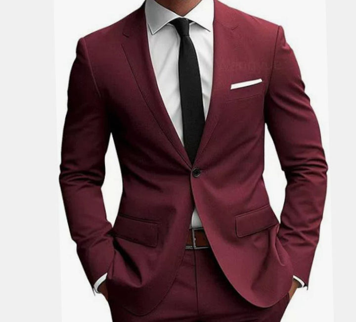 Herren Eleganter Slim Fit Anzug Zweiteiliger Taillierter Frühjahrsanzug