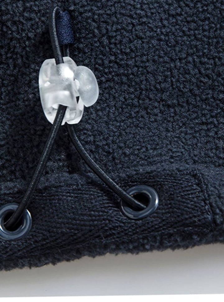 Herren Fleece Outdoor-Jacke mit Reißverschluss Stehkragen Innenfutter