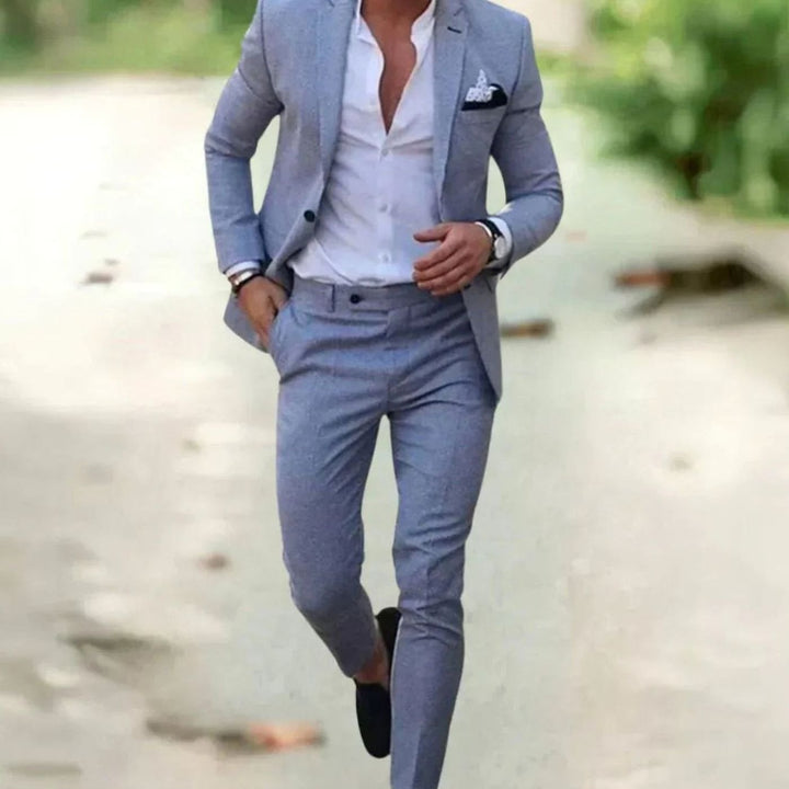 Herren Formeller Hochzeitsanzug-Set Slim-Fit Zweiteiler - Grau