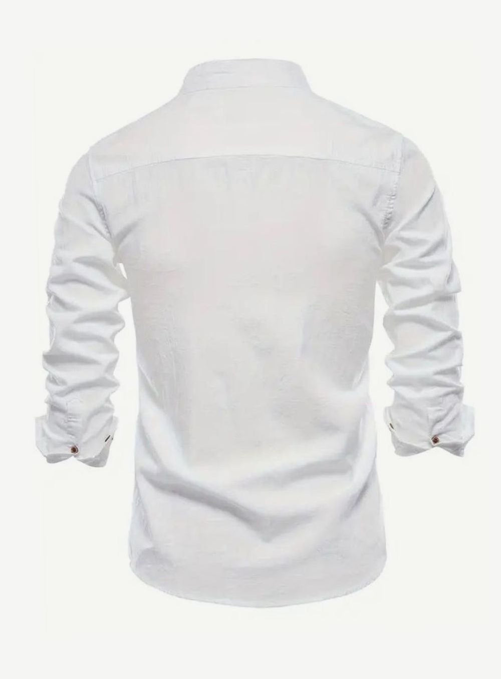 Herren Freizeit-Hemd mit Knöpfen Stehkragen Langarm Slim-Fit
