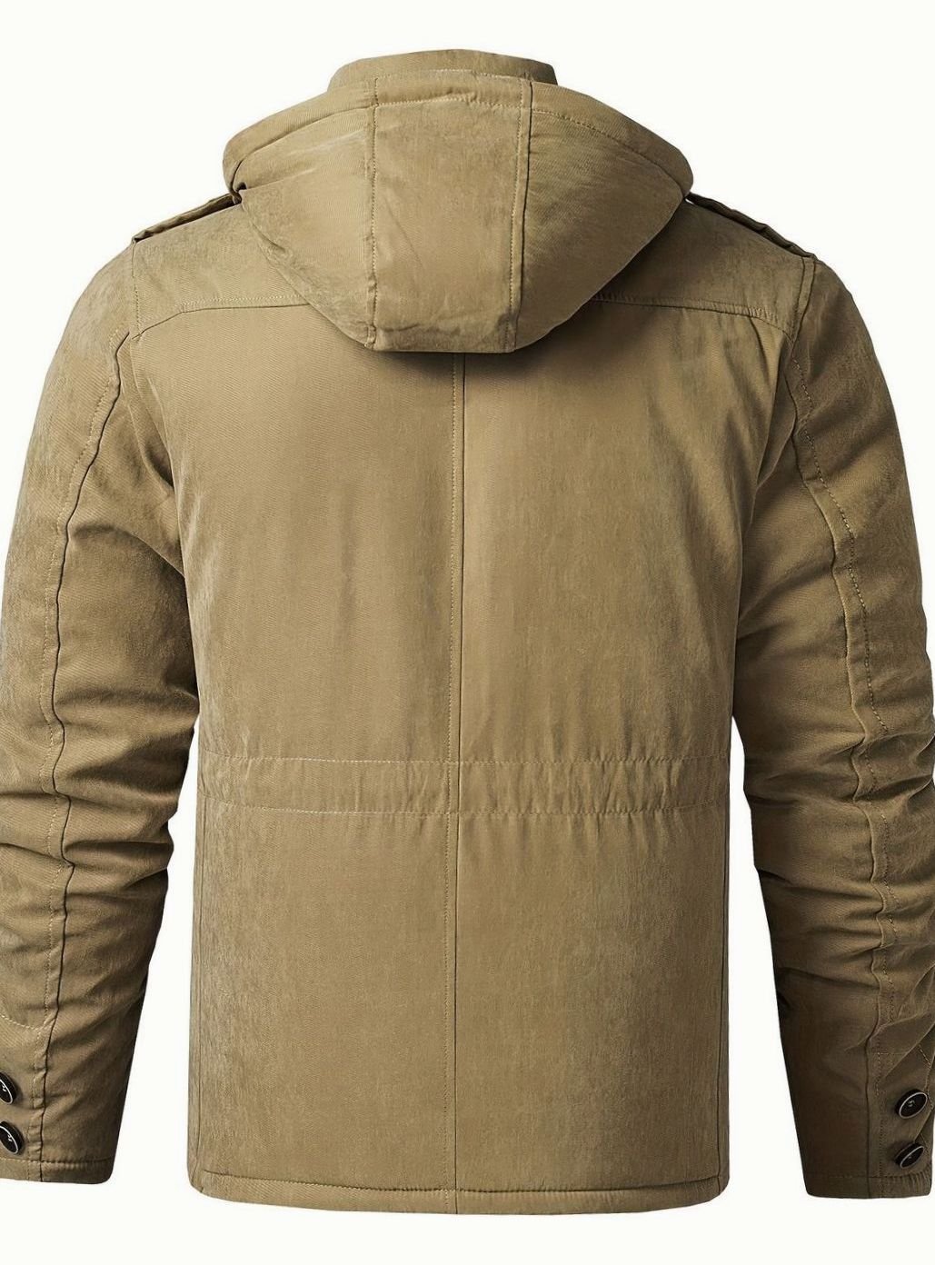 Herren Gefütterte Kapuzen-Winterjacke mit Mehreren Taschen