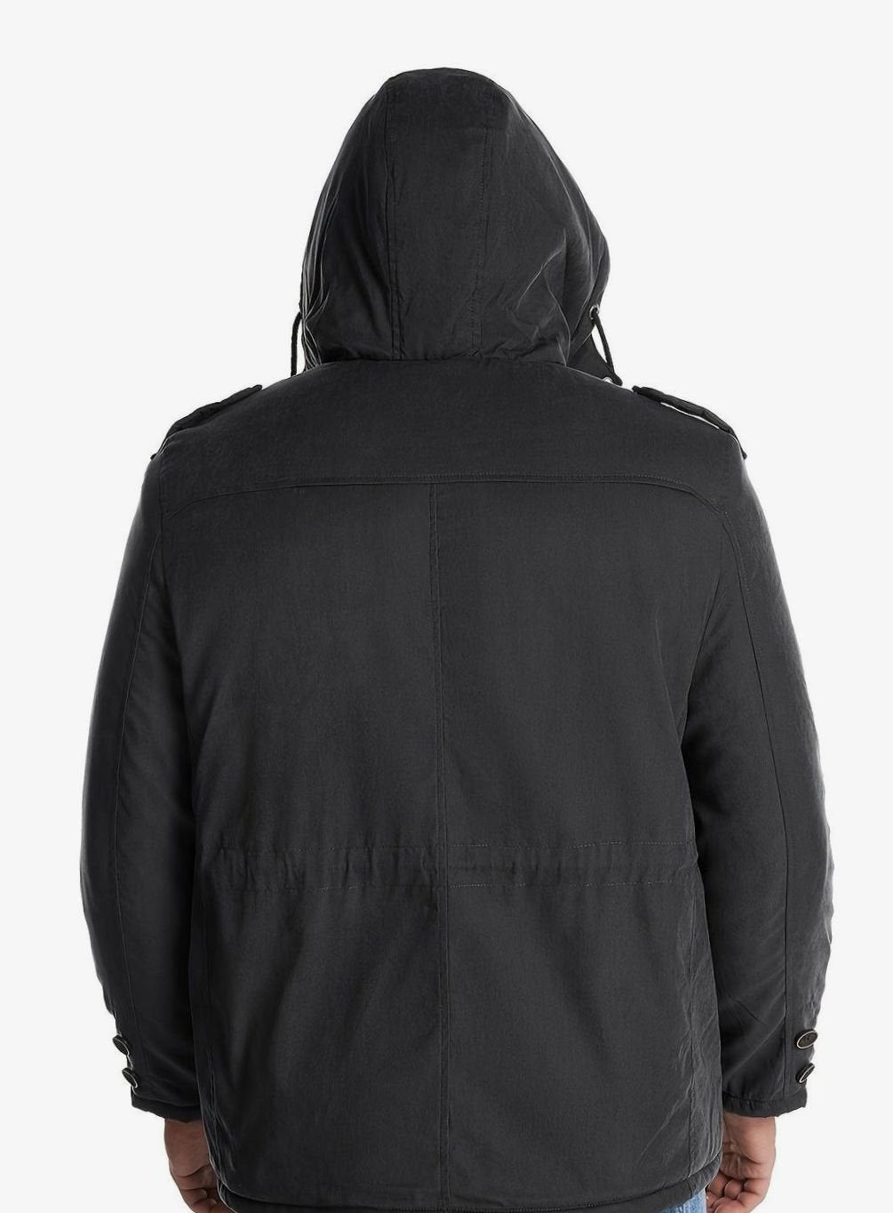 Herren Gefütterte Kapuzen-Winterjacke mit Mehreren Taschen