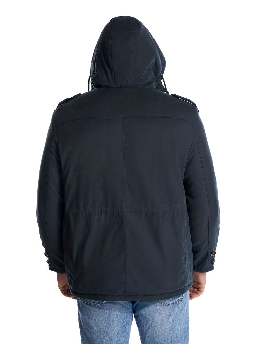 Herren Gefütterte Kapuzen-Winterjacke mit Mehreren Taschen
