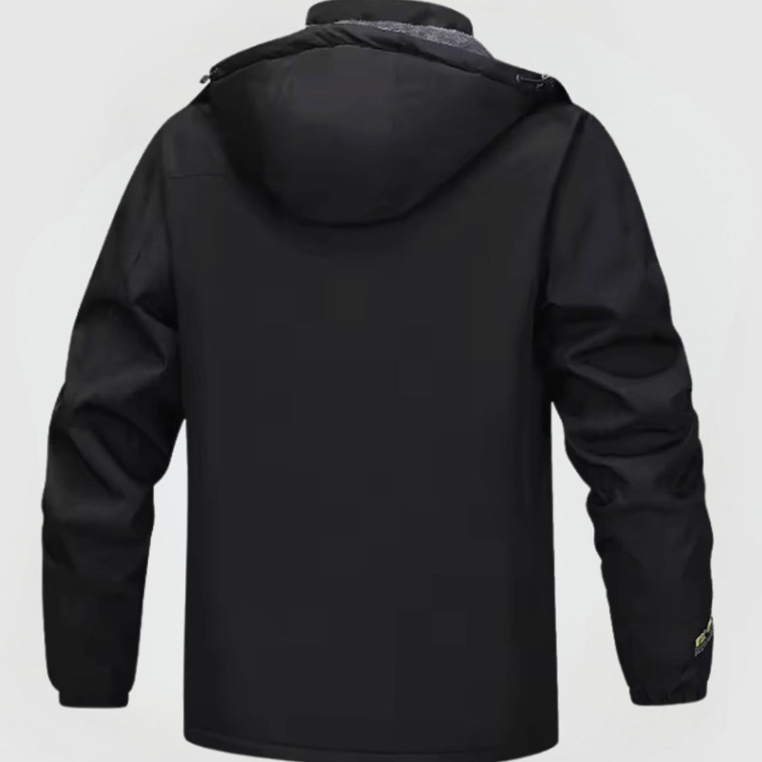 Herren Gefütterte Kapuzen-Winterjacke mit Reißverschluss