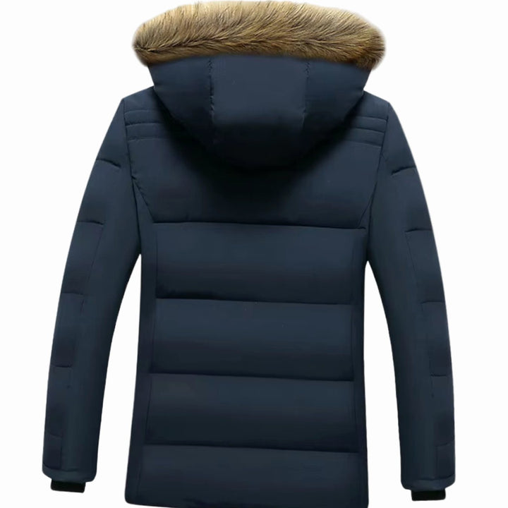 Herren Gefütterte Winterjacke mit Kapuze und Fellfutter