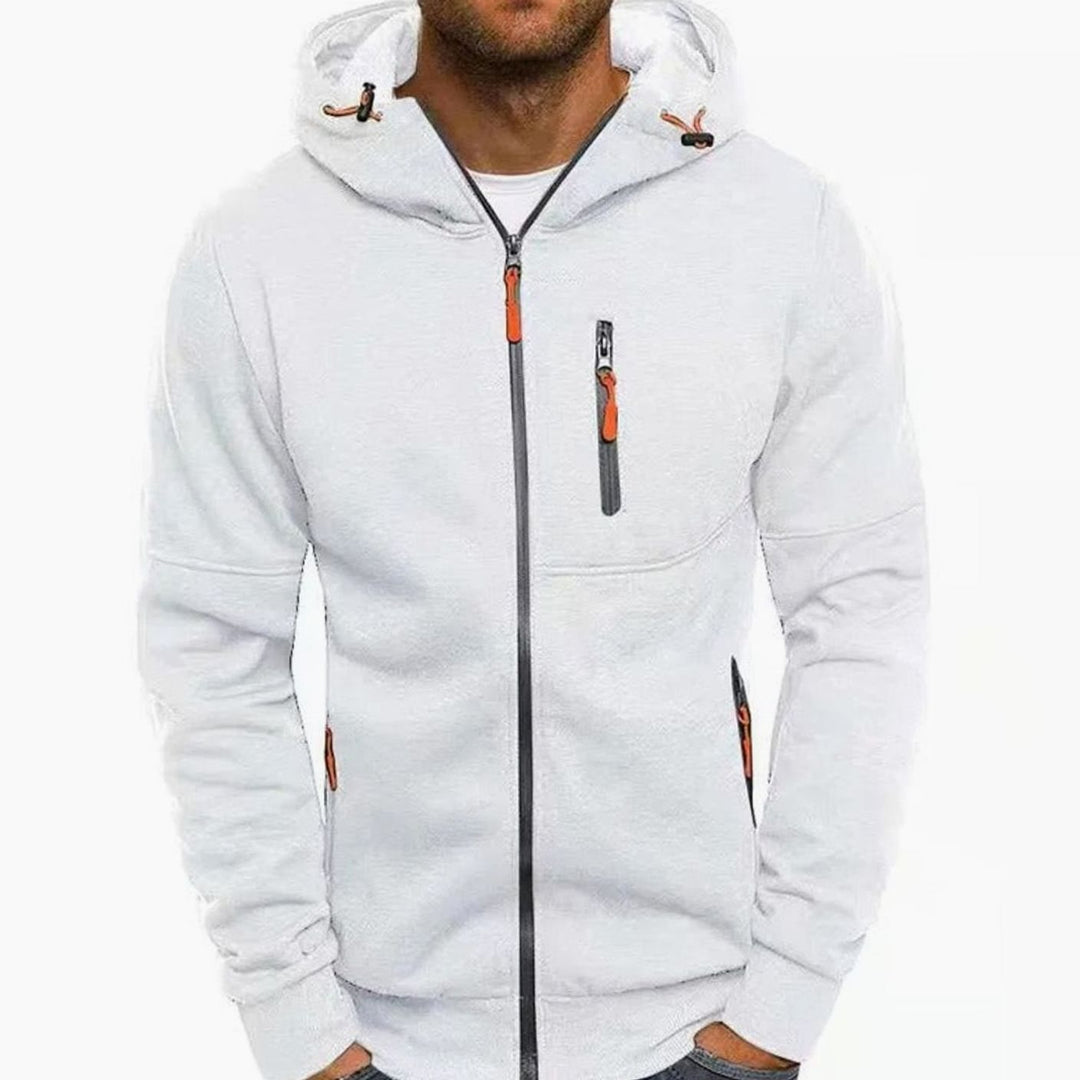 Herren Kapuzen-Freizeitjacke mit Reißverschluss und Taschen - 3