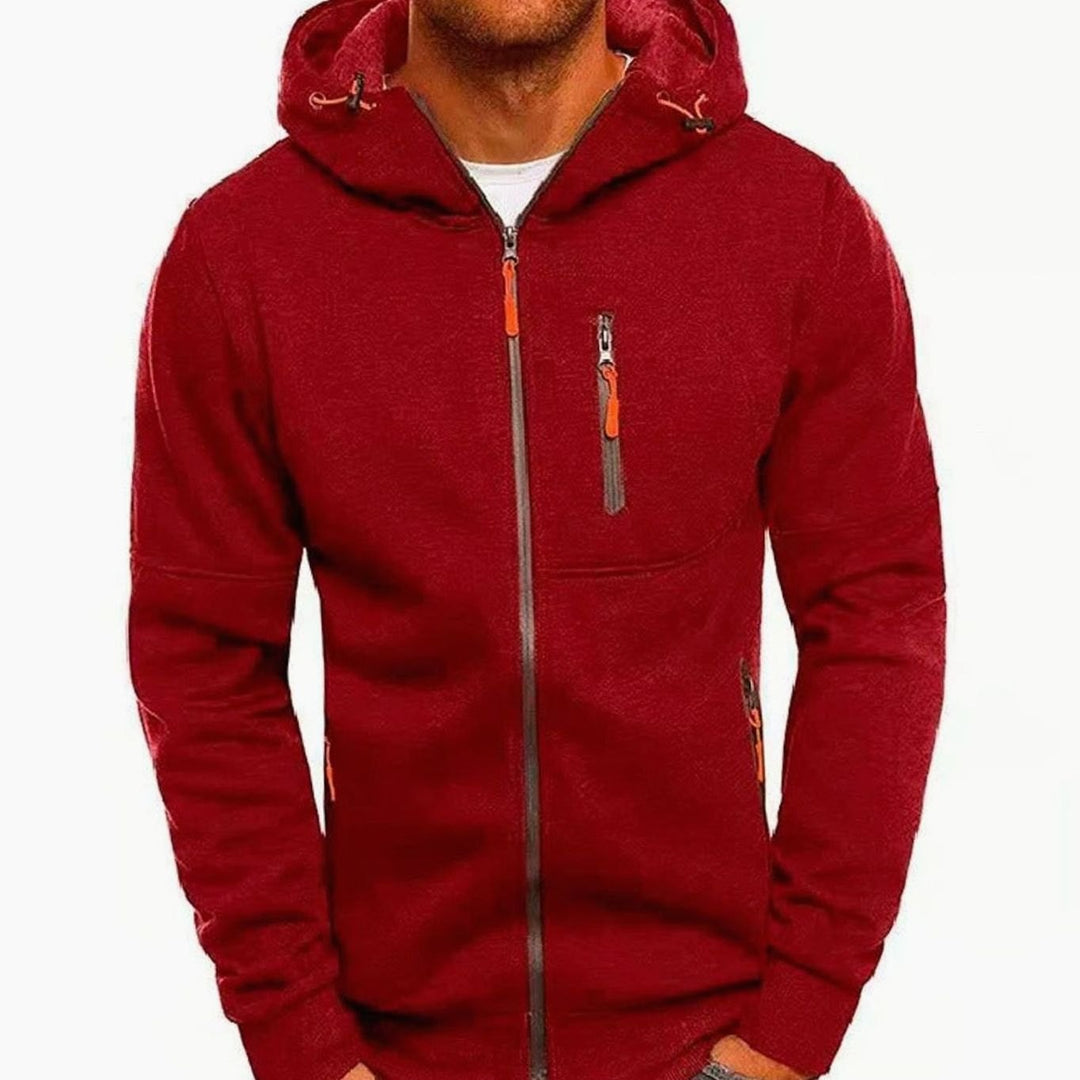 Herren Kapuzen-Freizeitjacke mit Reißverschluss und Taschen - 4