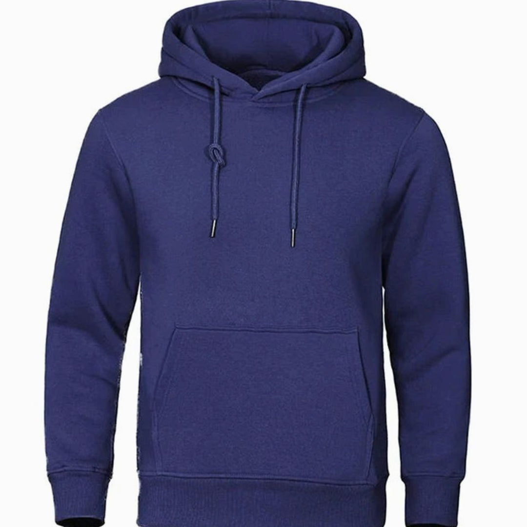 Herren Kapuzen-Sweatshirt mit Kordelzug und Ärmeln Fleece-Hoodie - Marine
