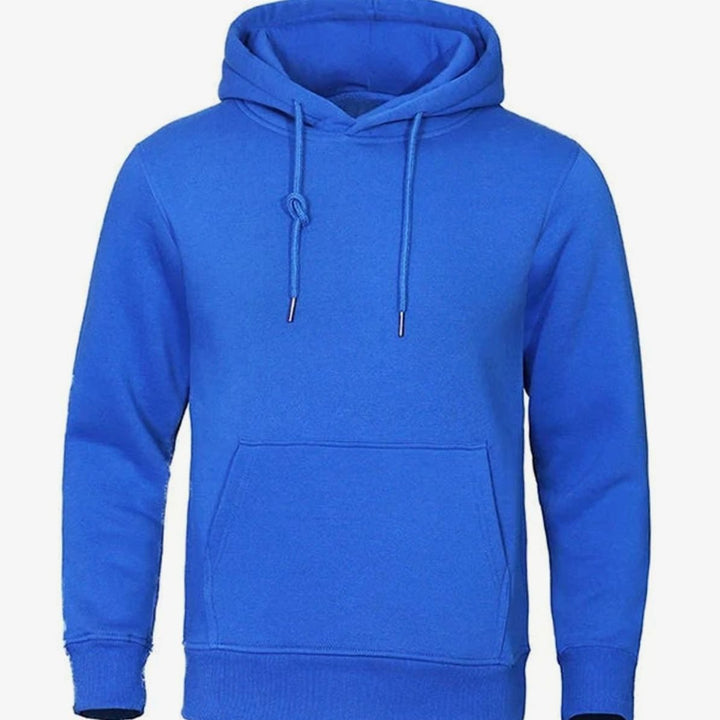 Herren Kapuzen-Sweatshirt mit Kordelzug und Ärmeln Fleece-Hoodie - Blau