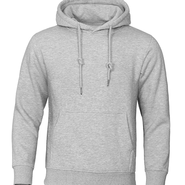 Herren Kapuzen-Sweatshirt mit Kordelzug und Ärmeln Fleece-Hoodie - Grau