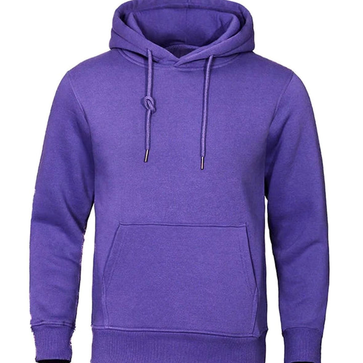 Herren Kapuzen-Sweatshirt mit Kordelzug und Ärmeln Fleece-Hoodie - Lila