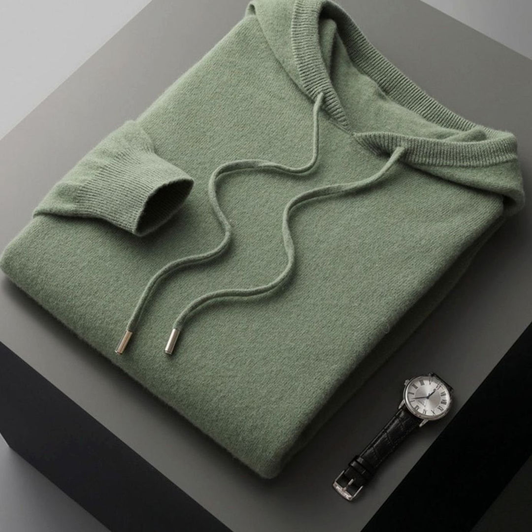 Herren Kapuzenpullover weicher Strick bequemer Passform Frühling - Grün